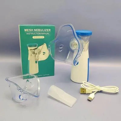 Portable Mesh Nebulizer Machine for Kids & Adults | Silent Electric & Cell Operated Inhaler for Asthma, Cough & Cold Relief