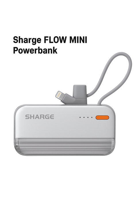 Sharge FLOW MINI Powerbank – Ultra Compact Fast Charging Portable Battery