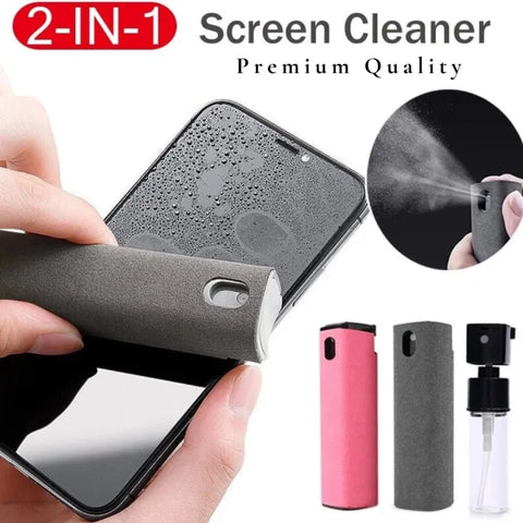 2-in-1 Mobile Screen Cleaning Spray with Microfiber Wipe